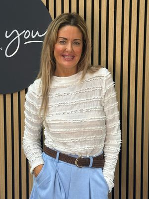 Textured Frill Stripe Top - White