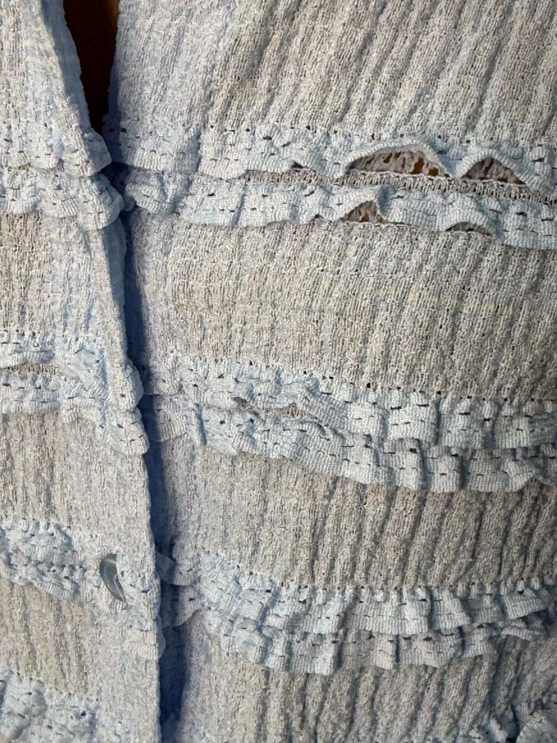 Textured Ruffle Shirt - Baby Blue