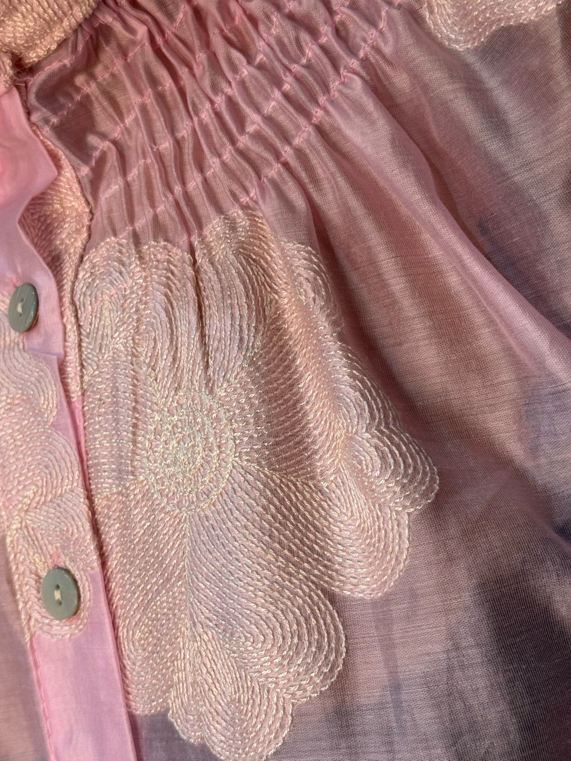 Embroidered High Neck Blouse - Pink