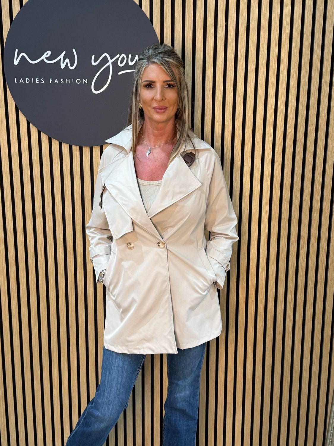 Lightweight Belted Coat - Beige