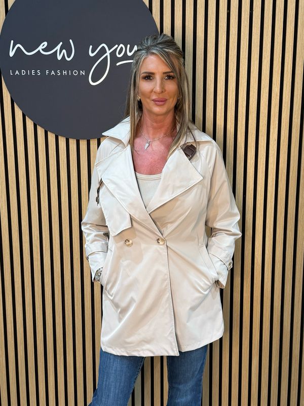 Lightweight Belted Coat - Beige