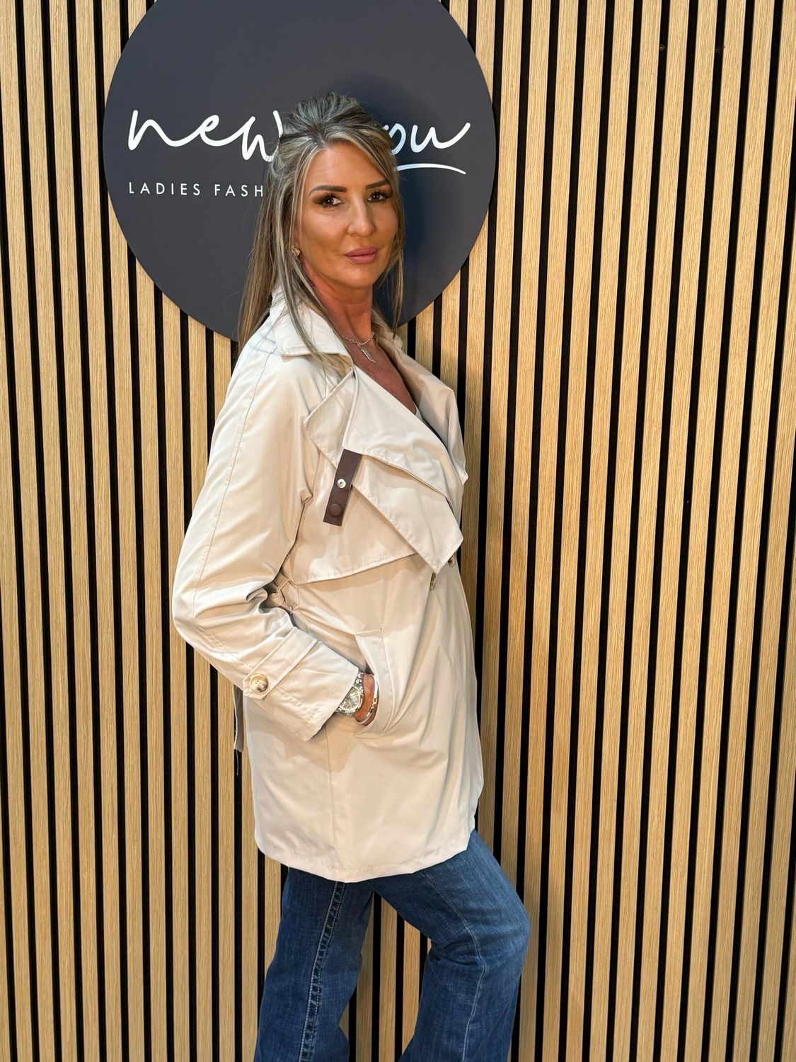 Lightweight Belted Coat - Beige