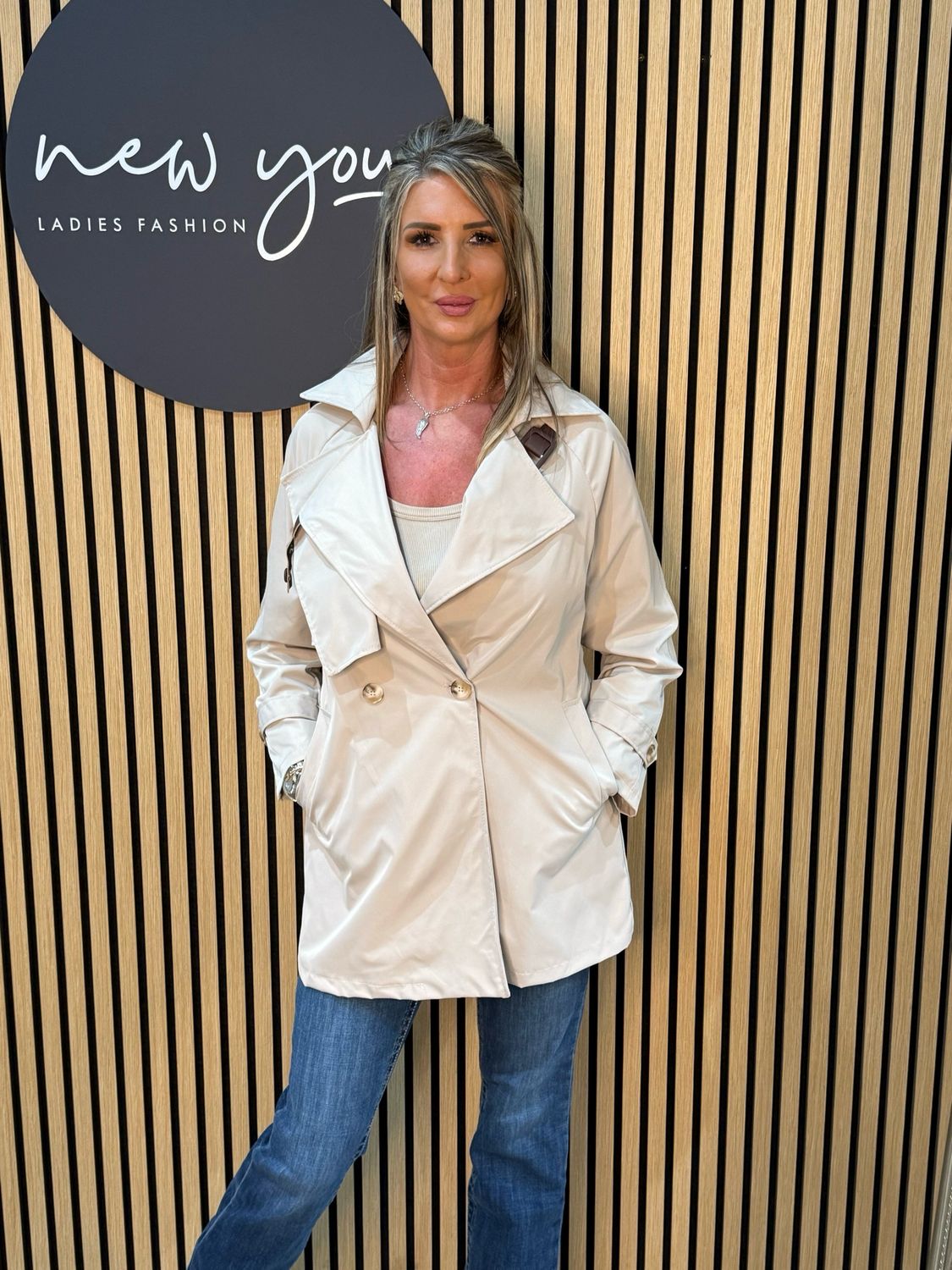 Lightweight Belted Coat - Beige