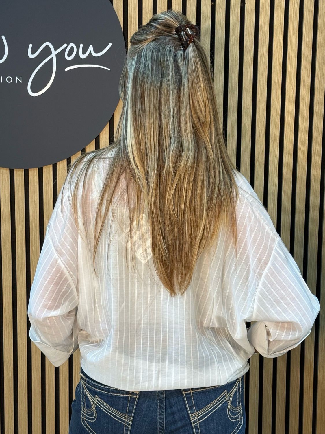 Sheer Stripe Button Shirt - White