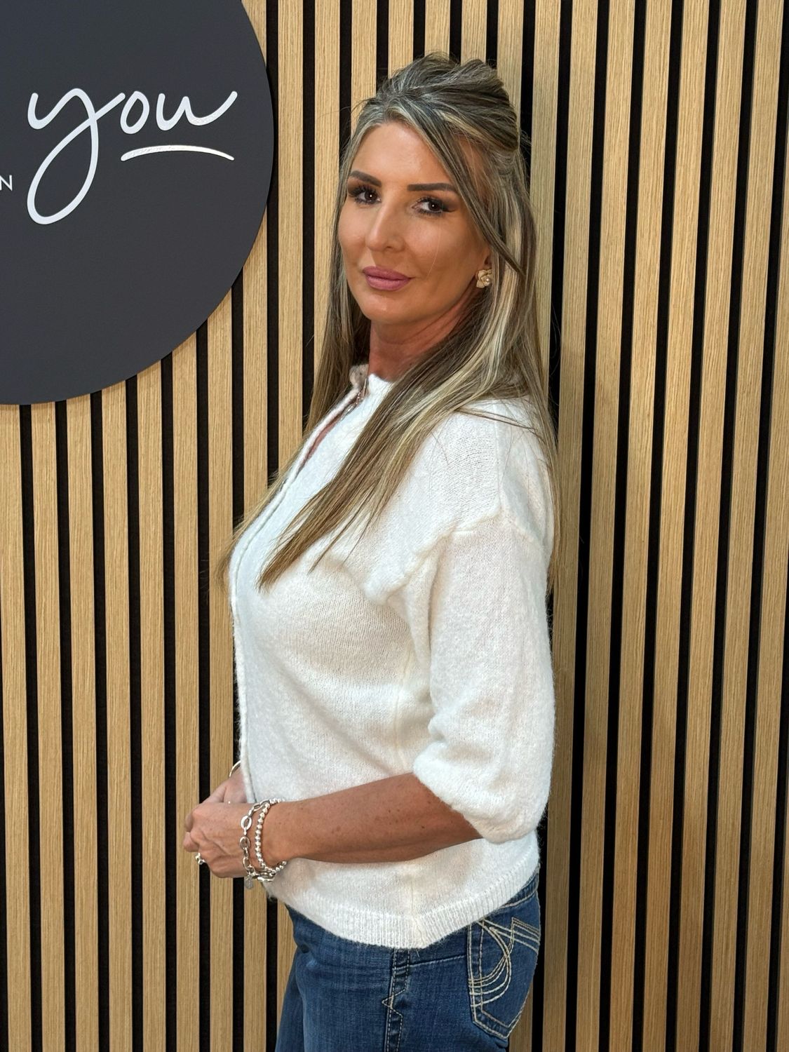 Soft Button Front Jumper - Cream