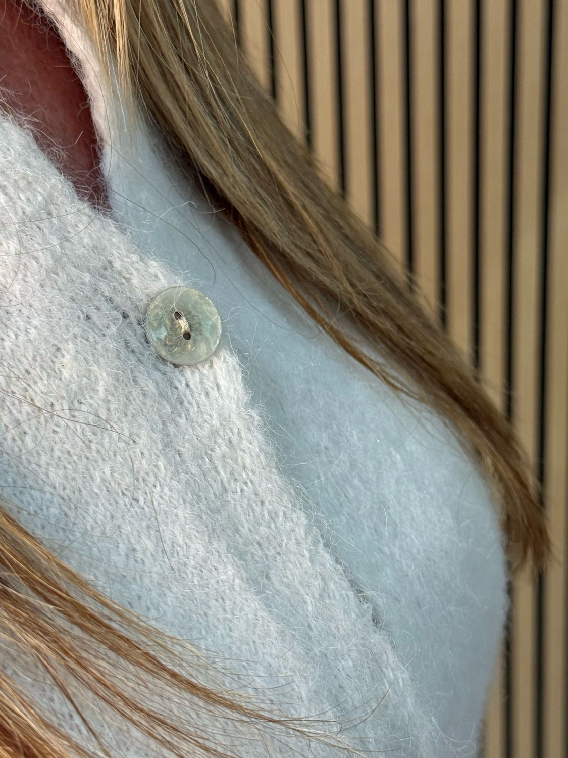 Soft Button Front Jumper - Cream