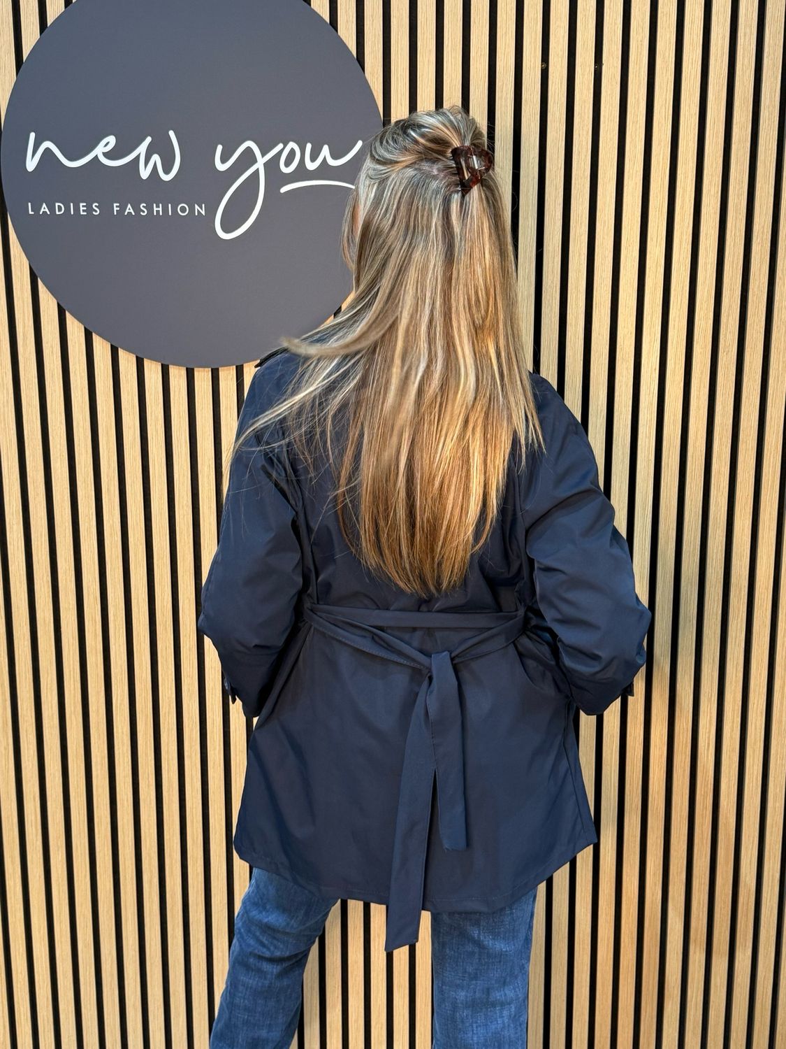 Lightweight Belted Coat - Navy