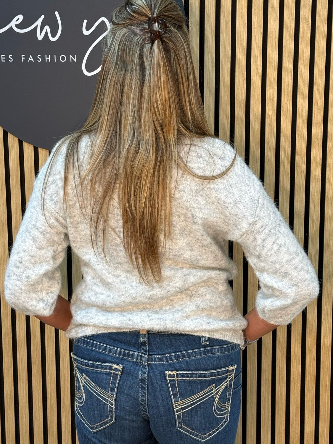 Soft Button Front Jumper - Grey