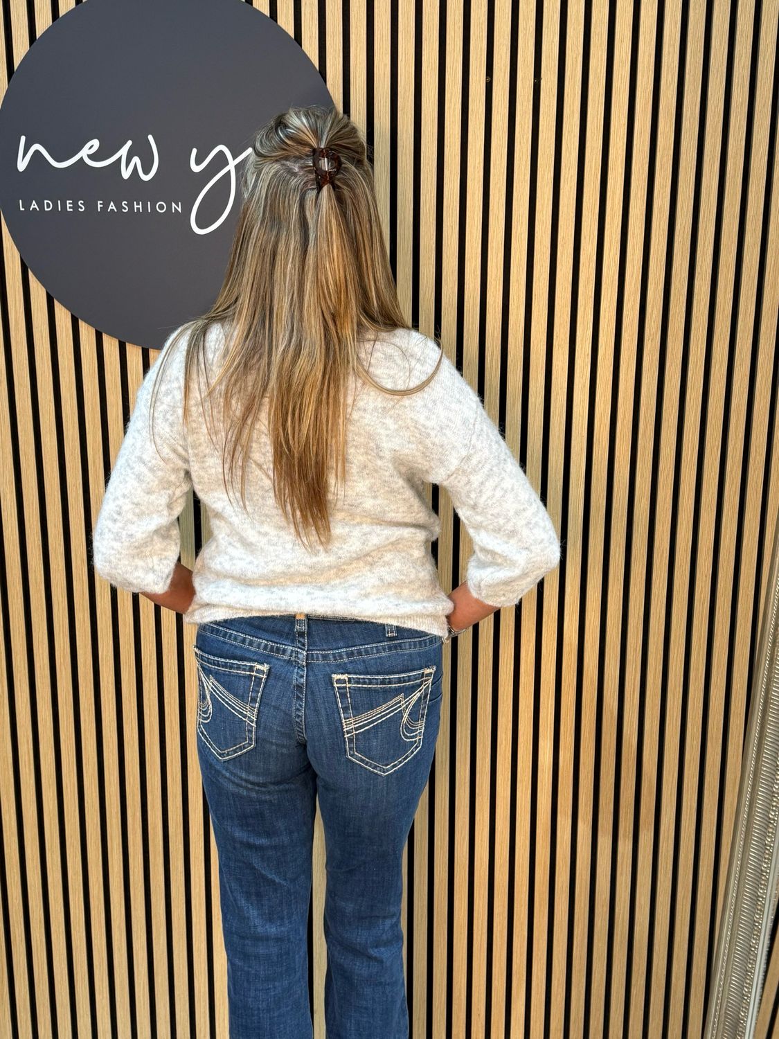 Soft Button Front Jumper - Grey