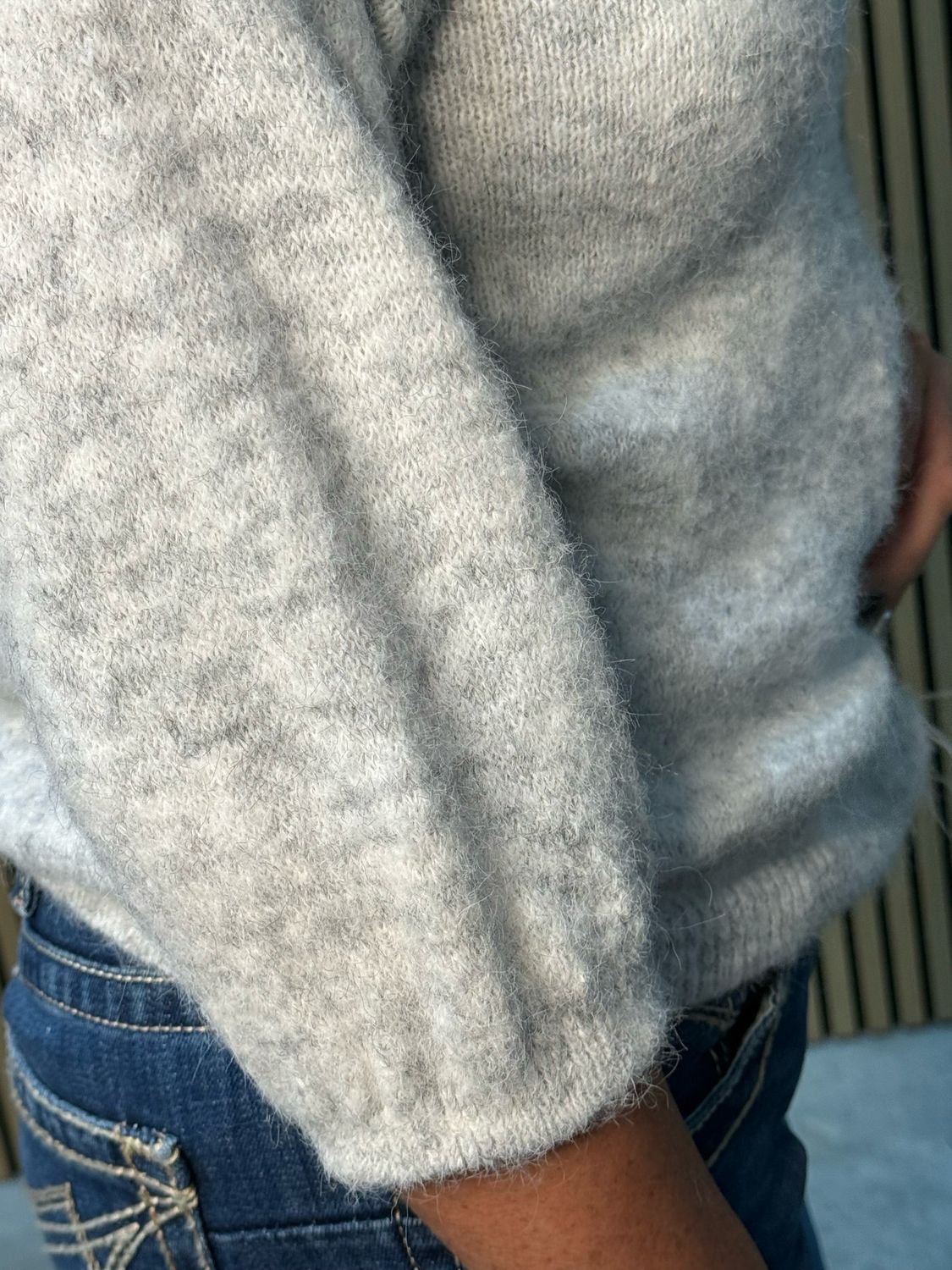 Soft Button Front Jumper - Grey