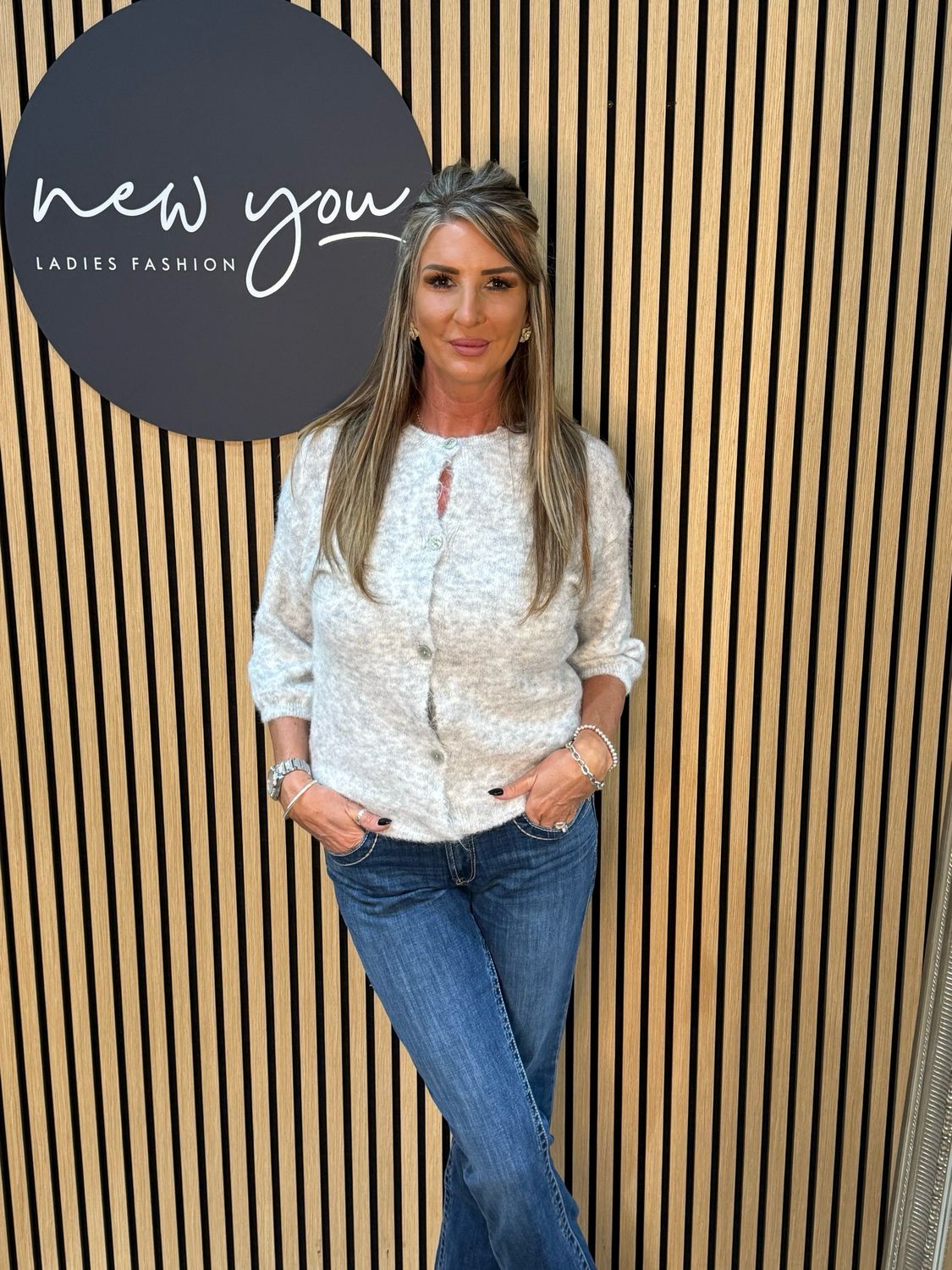 Soft Button Front Jumper - Grey