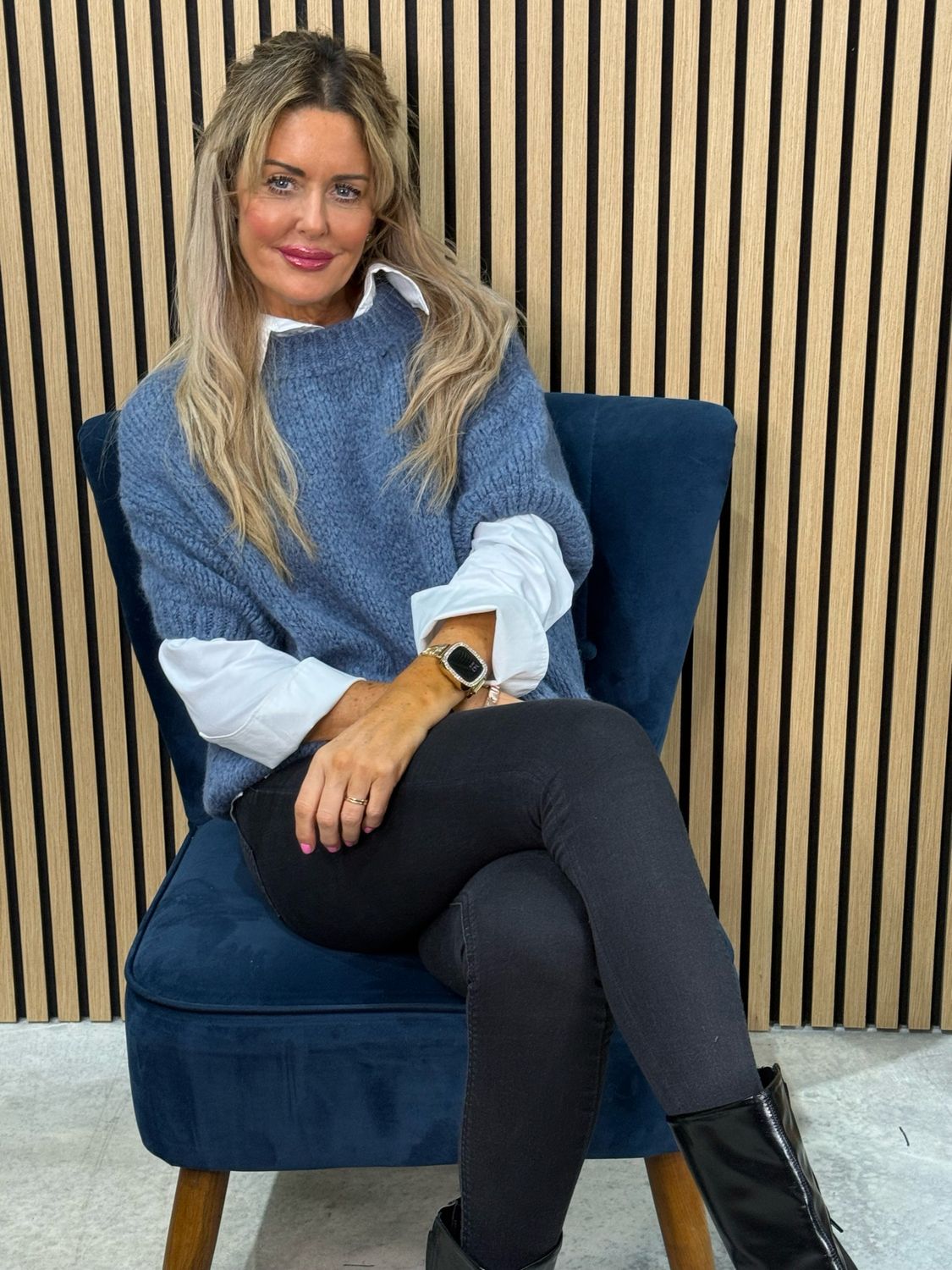 Chunky Knit Jumper - Denim