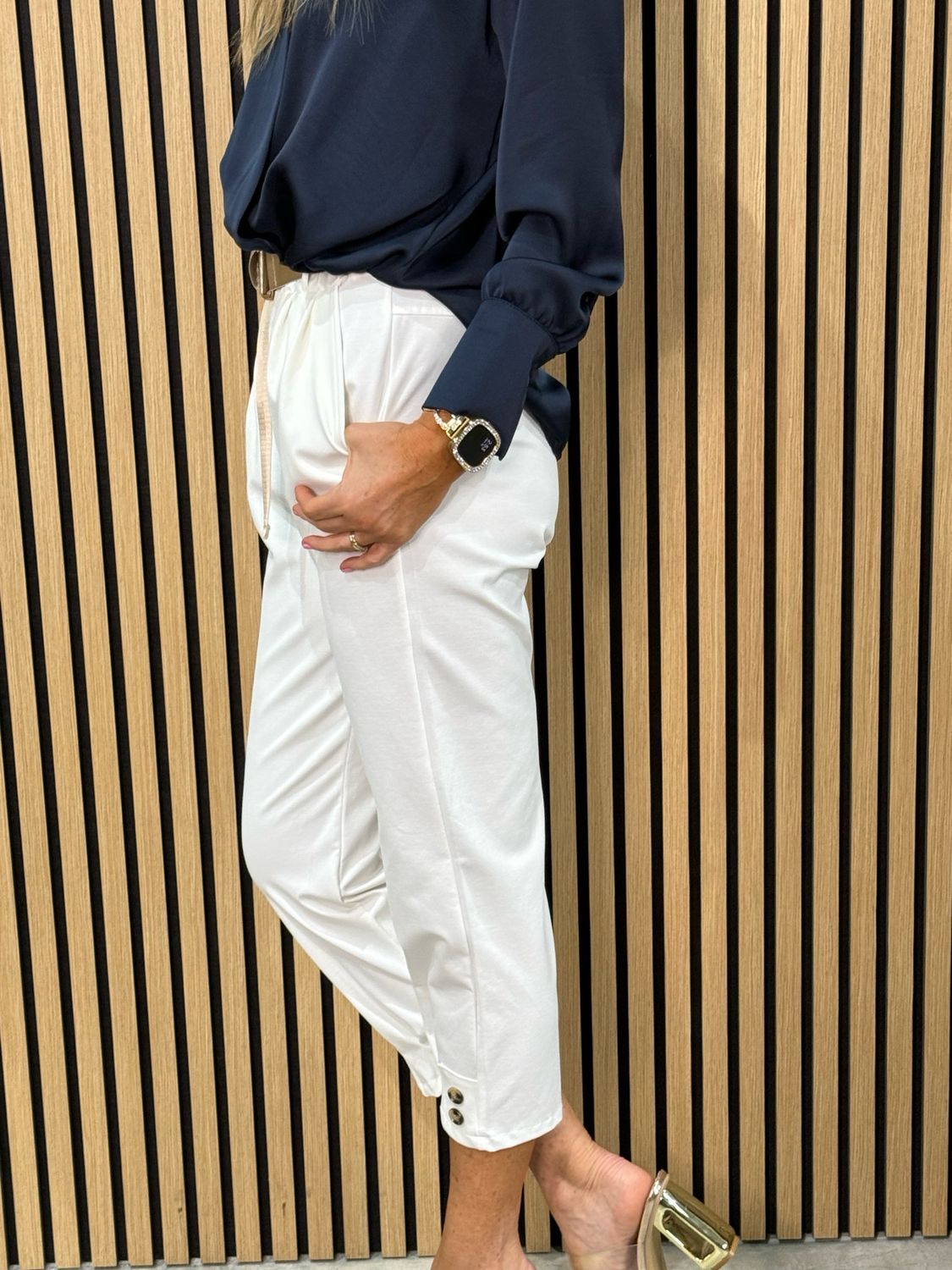 Tailored Tapered Trousers - White