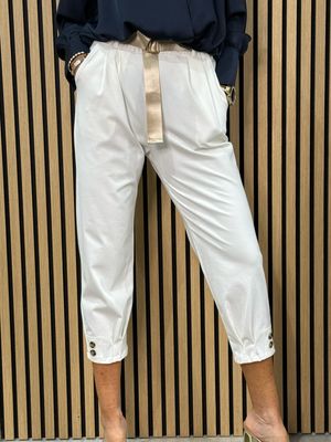 Tailored Tapered Trousers - White