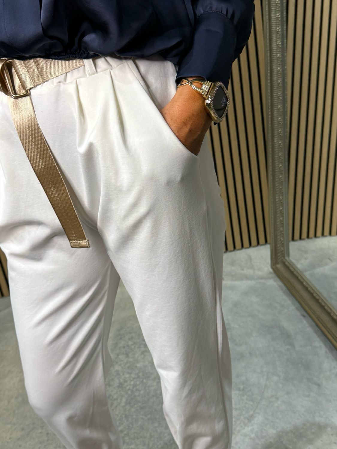 Tailored Tapered Trousers - White
