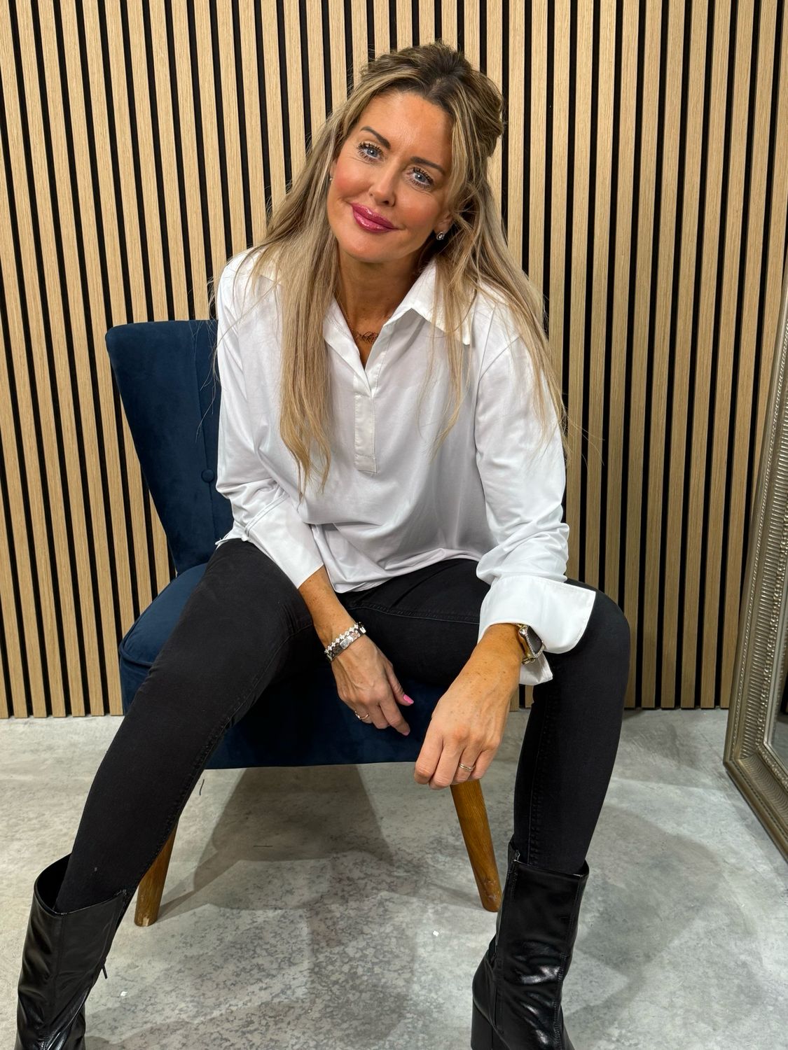 Classic V Neck Shirt - White