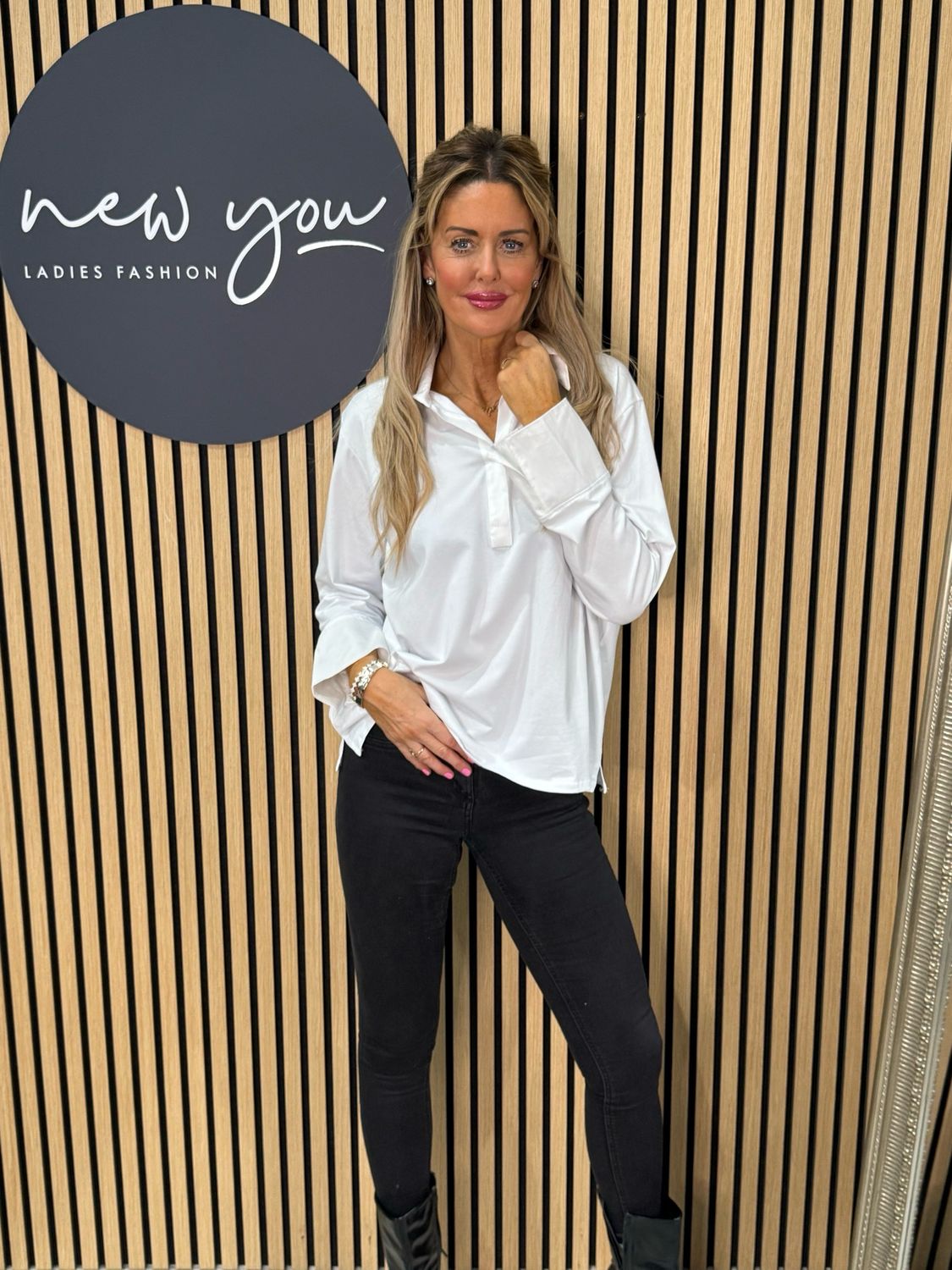 Classic V Neck Shirt - White