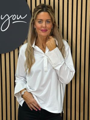Classic V Neck Shirt - White