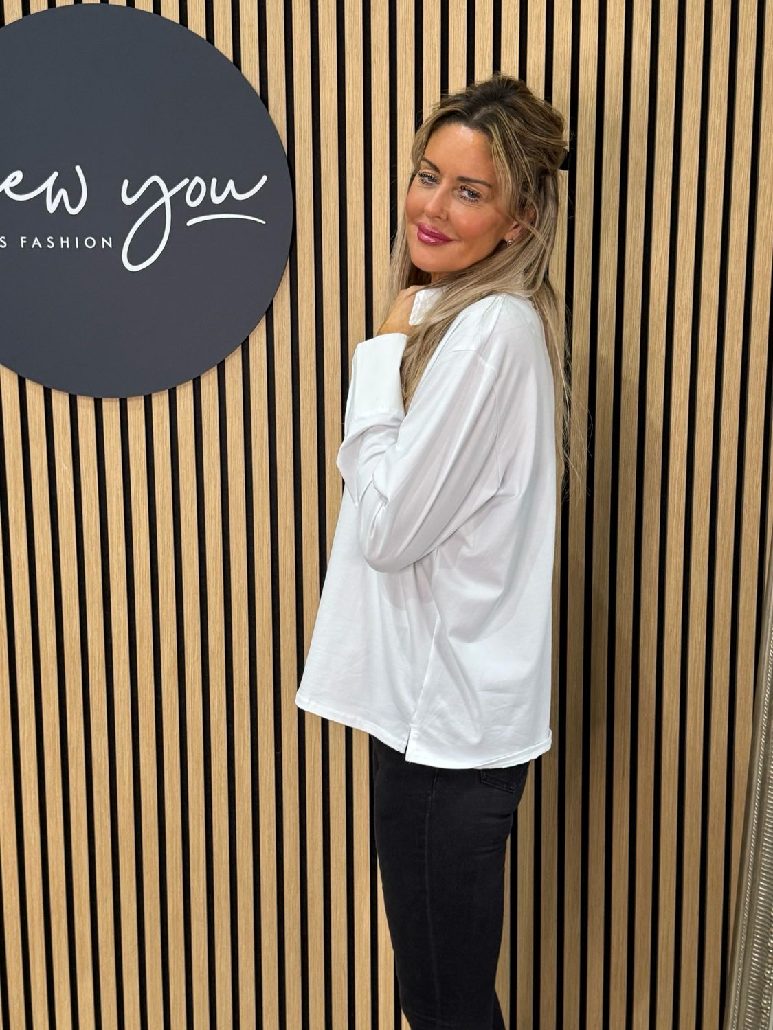 Classic V Neck Shirt - White