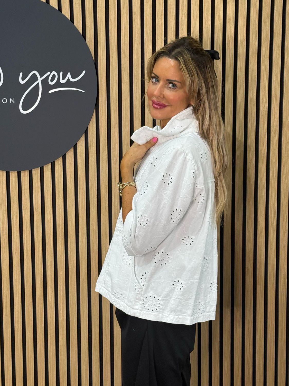 Broderie Cotton Jacket - White