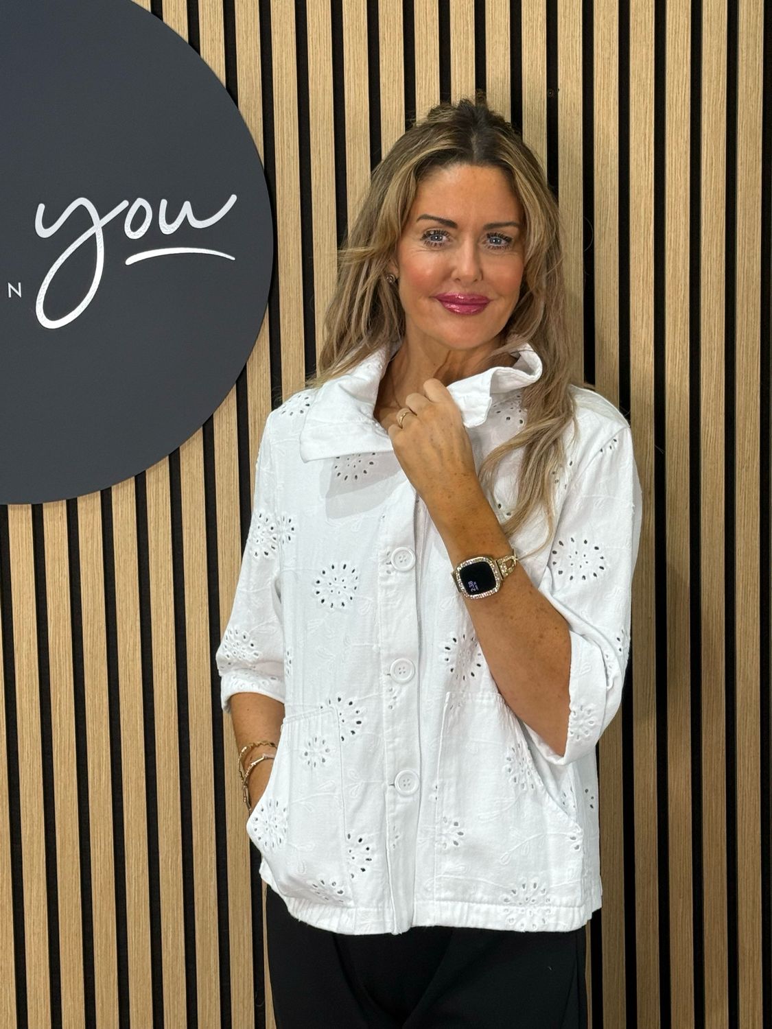 Broderie Cotton Jacket - White