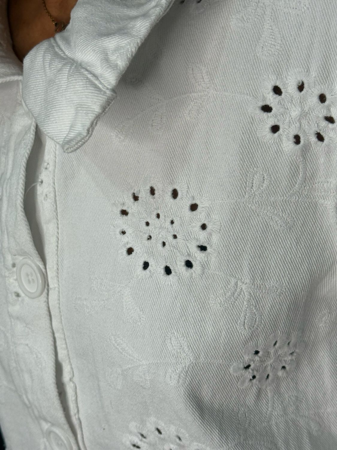 Broderie Cotton Jacket - White