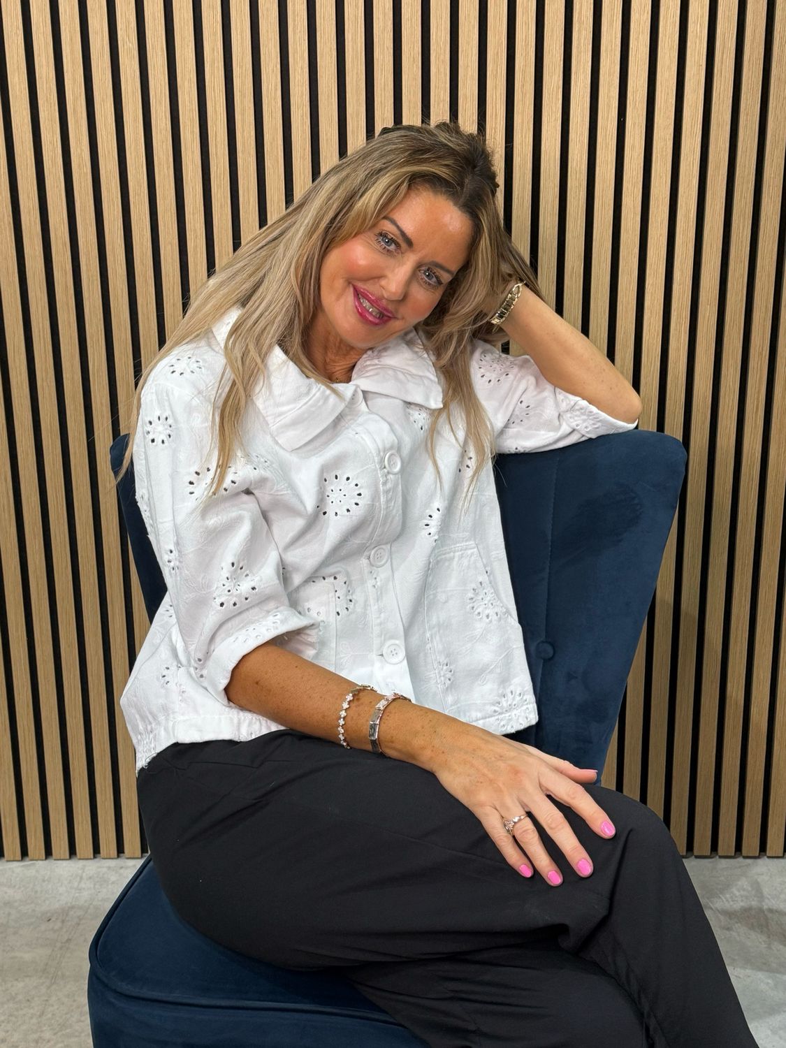 Broderie Cotton Jacket - White