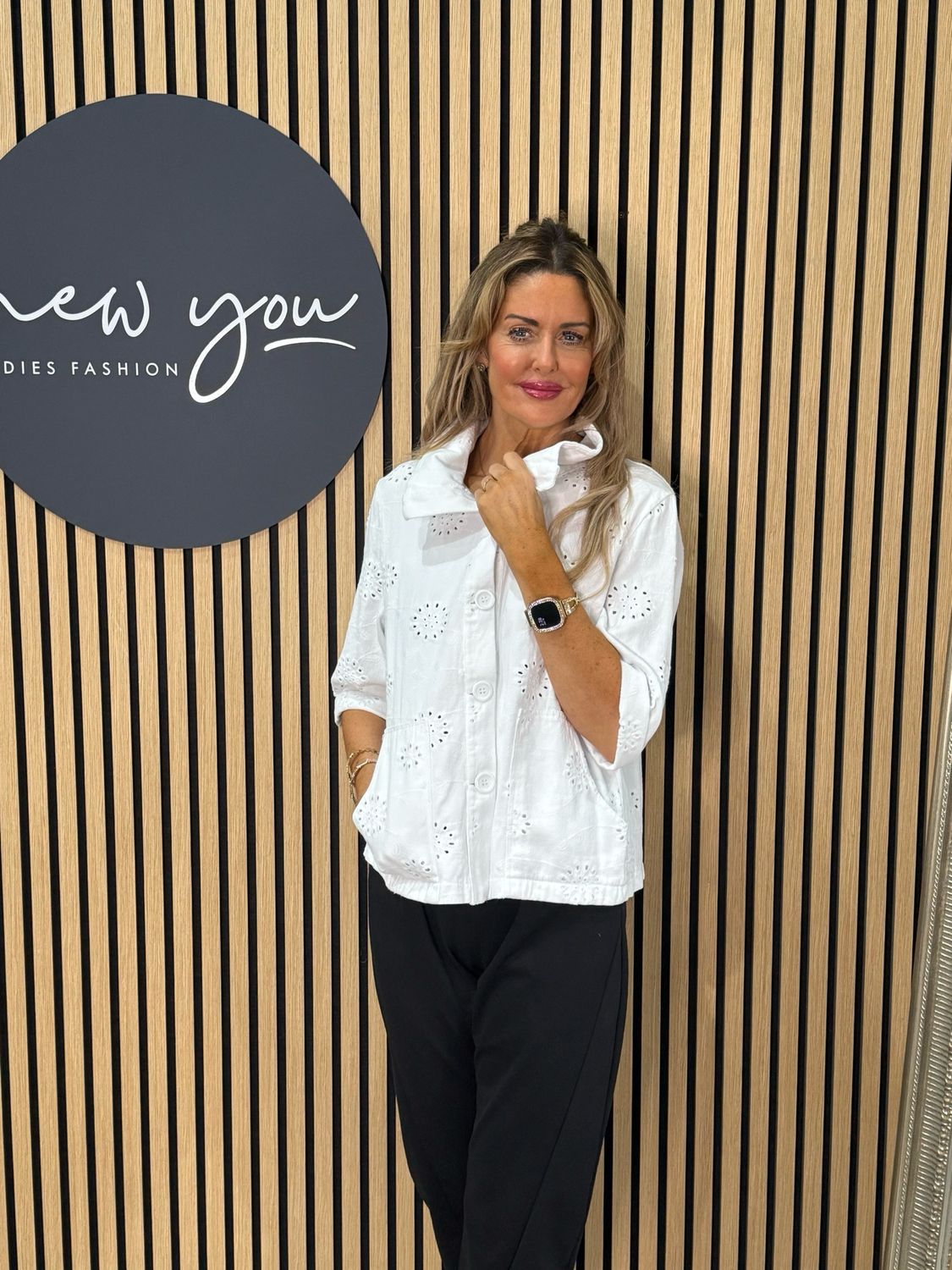 Broderie Cotton Jacket - White