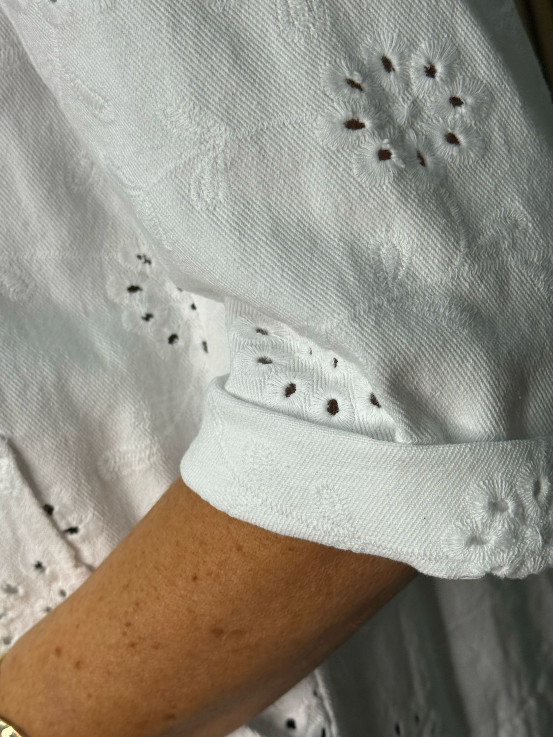 Broderie Cotton Jacket - White