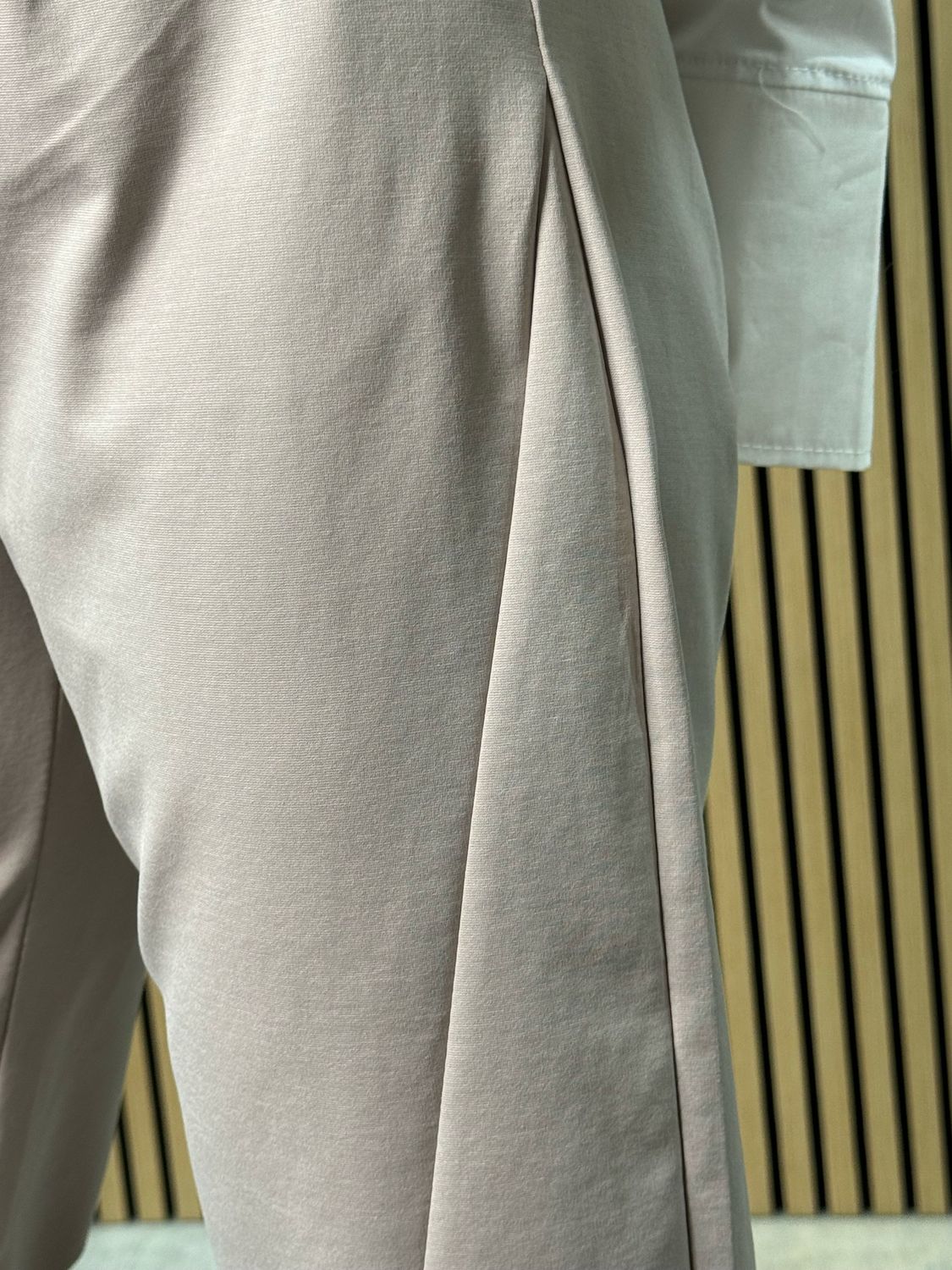 Elasticated Waist Cropped Trousers - Stone