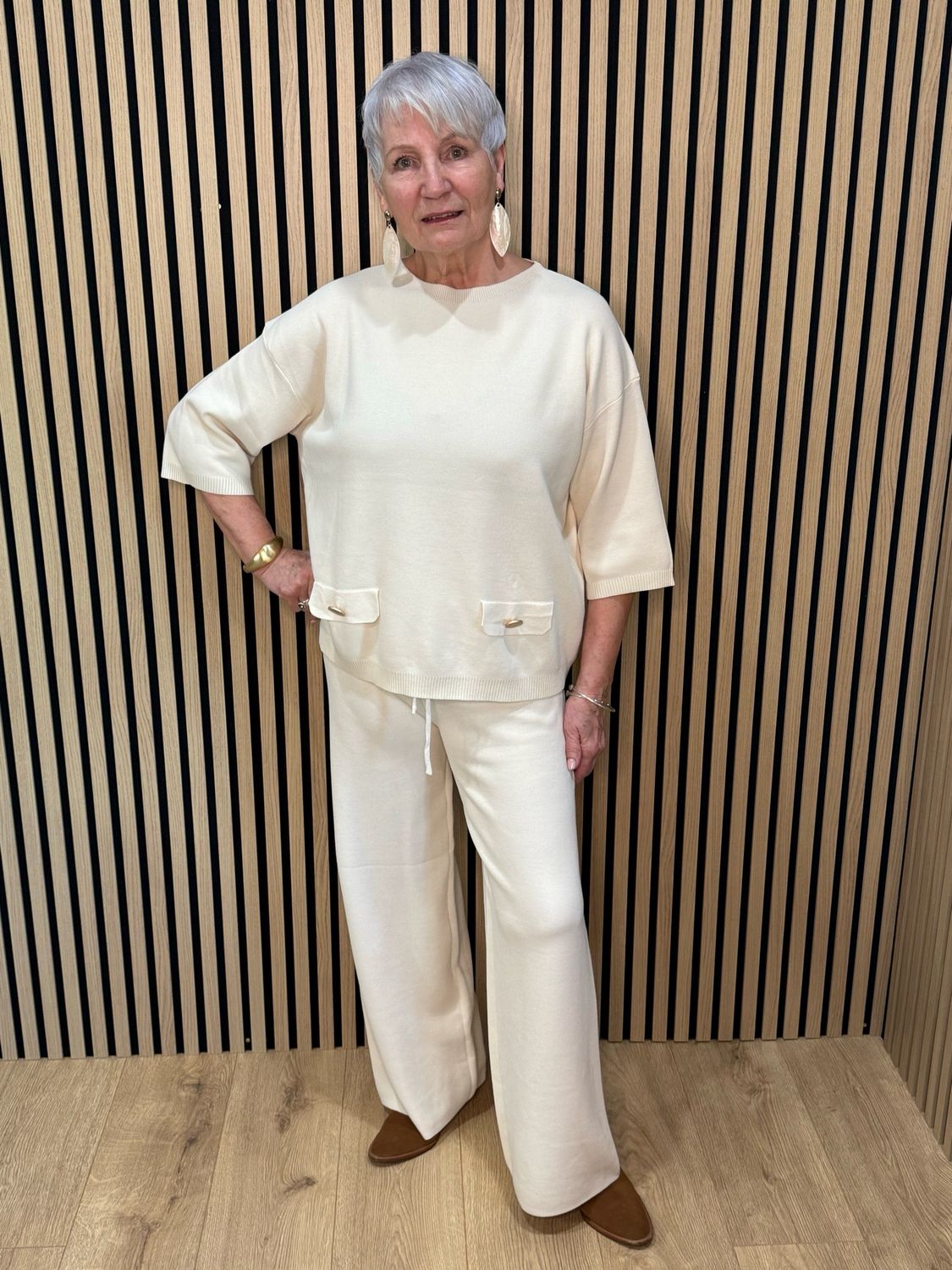 Soft Knit Lounge Set - Cream