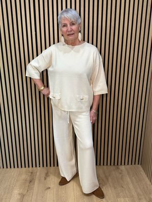 Soft Knit Lounge Set - Cream