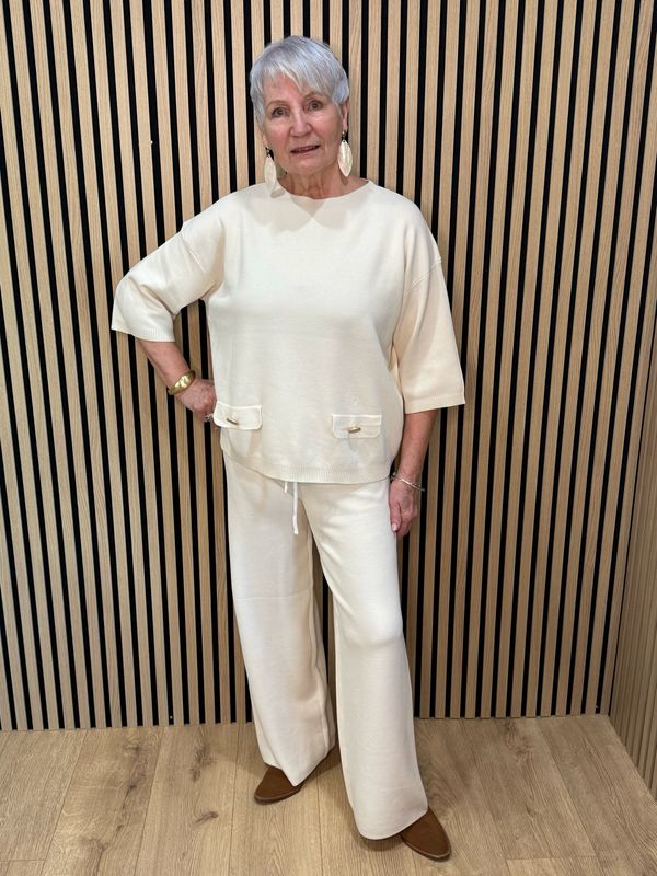 Soft Knit Lounge Set - Cream