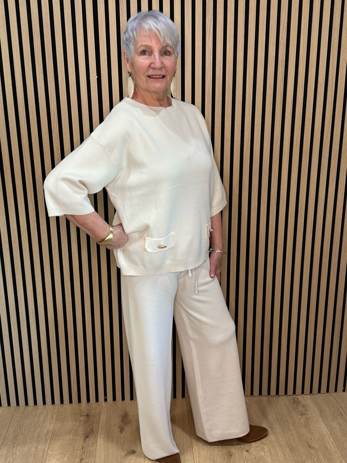 Soft Knit Lounge Set - Cream