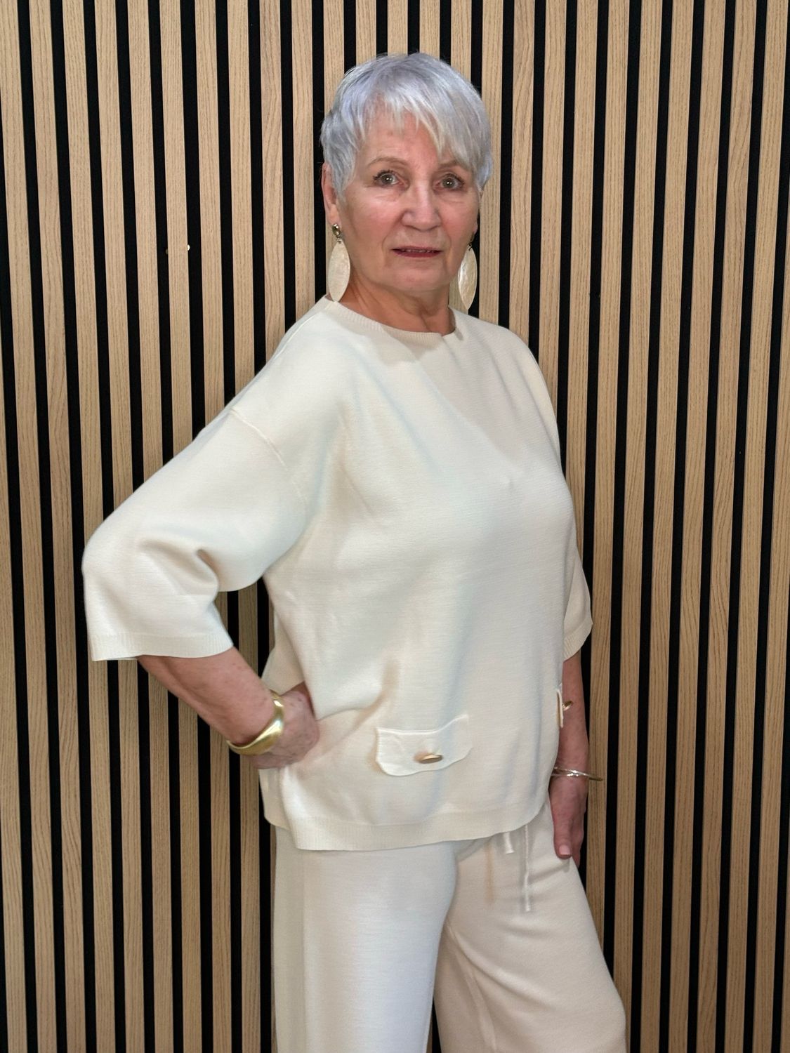 Soft Knit Lounge Set - Cream