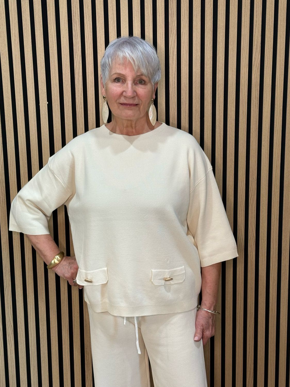 Soft Knit Lounge Set - Cream