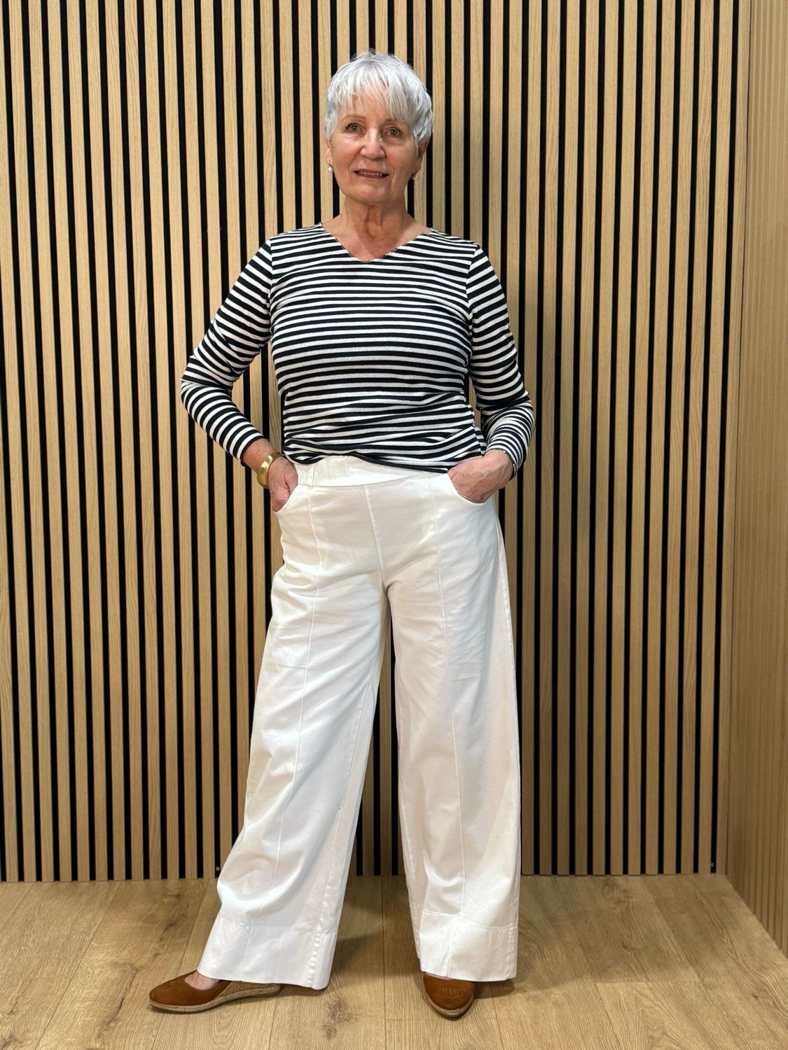 Wide Leg Cotton Trousers - White