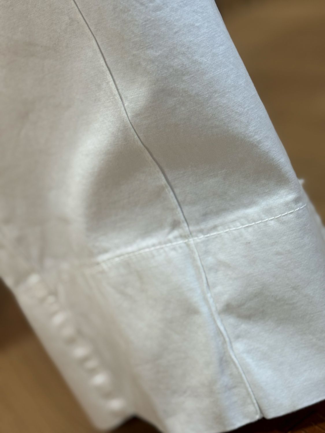 Wide Leg Cotton Trousers - White