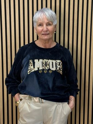 Amour Velvet Jumper - Navy