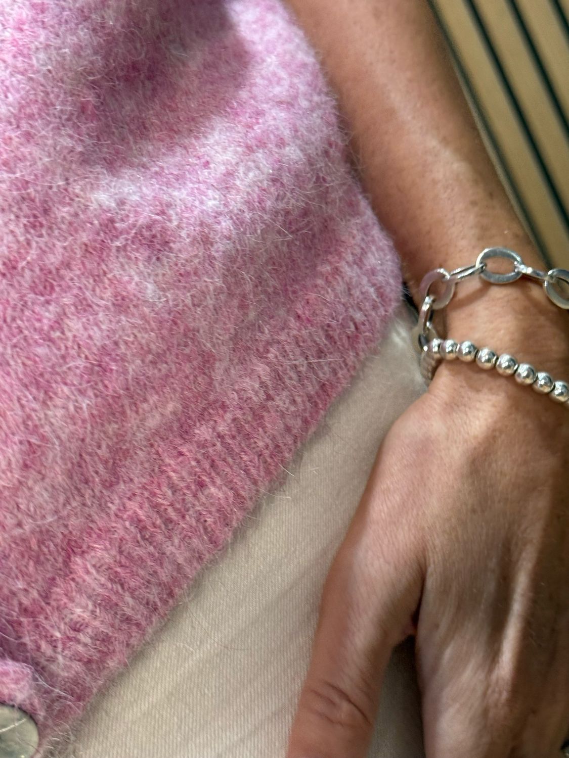 Soft Button- Front Jumper - Pink