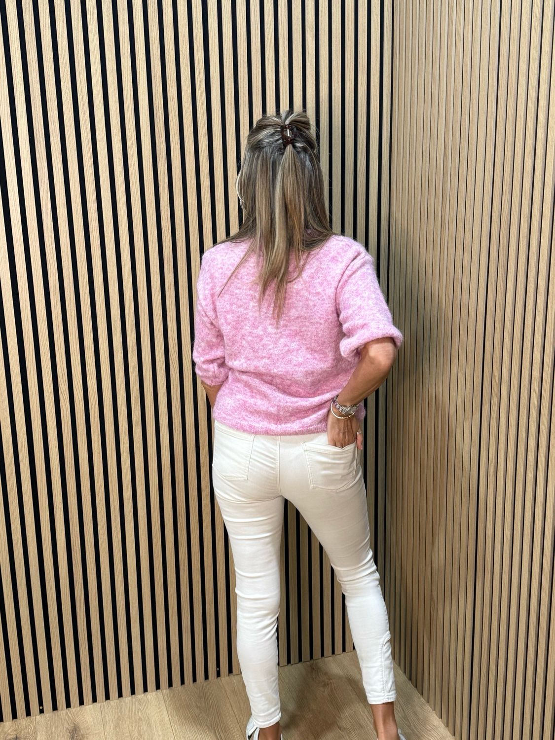 Soft Button- Front Jumper - Pink