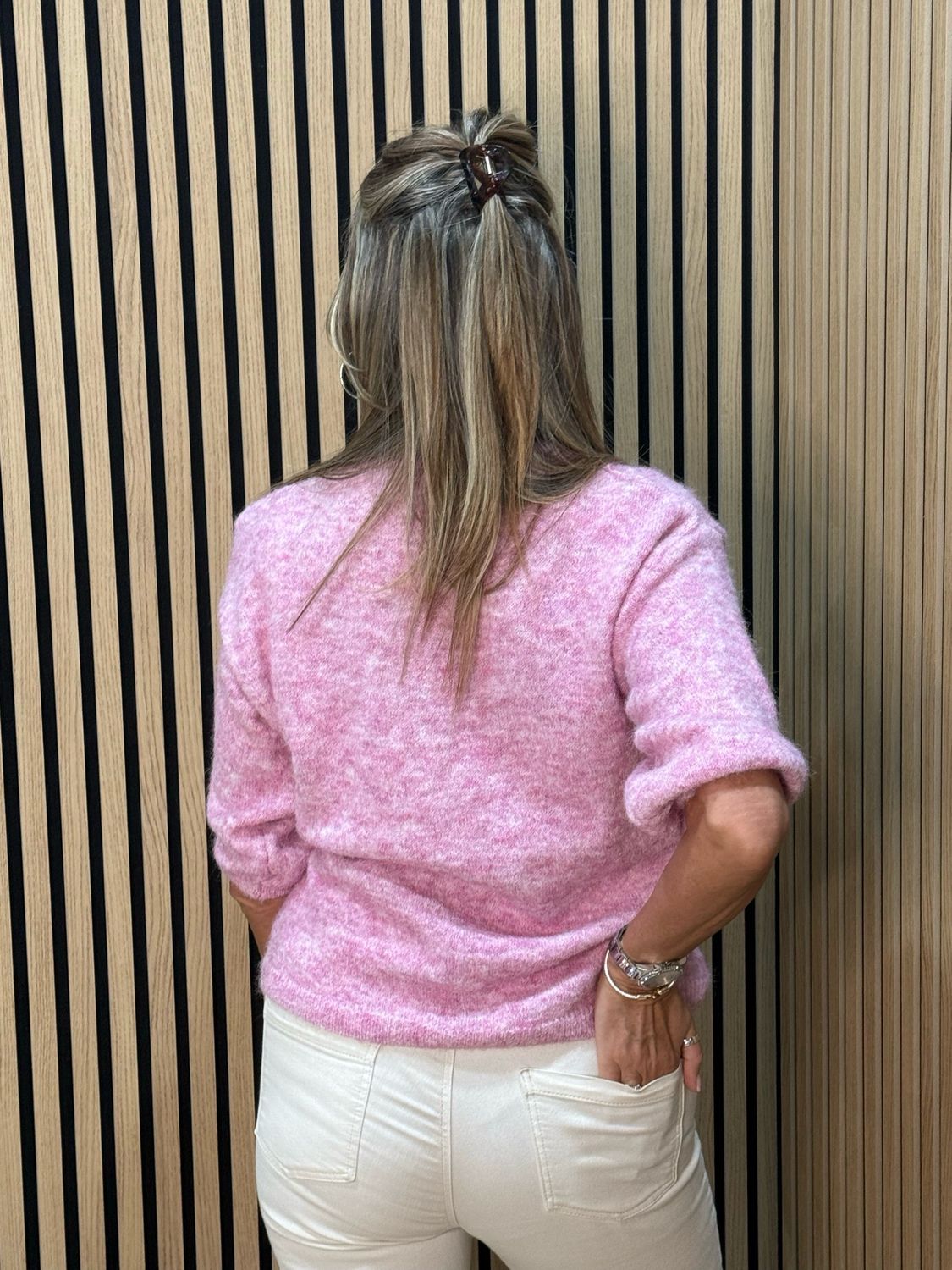 Soft Button- Front Jumper - Pink