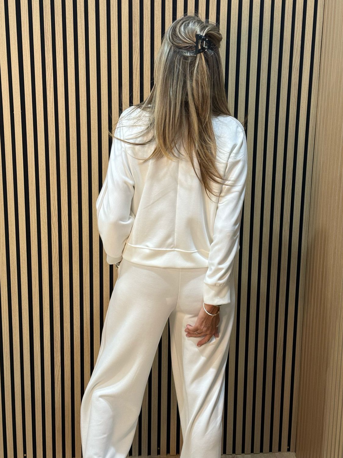 Relaxed - Stripe Detail Co-Ord Set - White