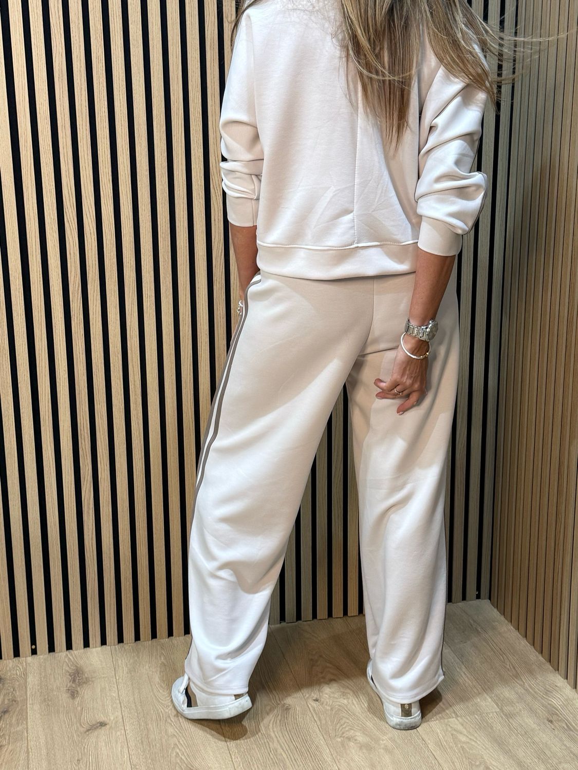 Relaxed - Stripe Detail Co-Ord Set - Mocha