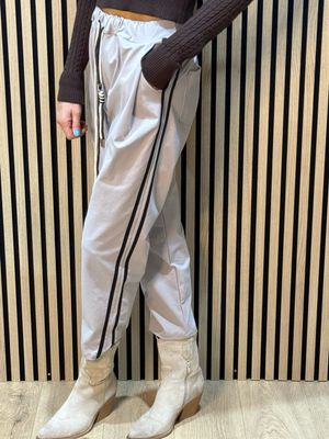 Sporty Striped Jogger - Stone