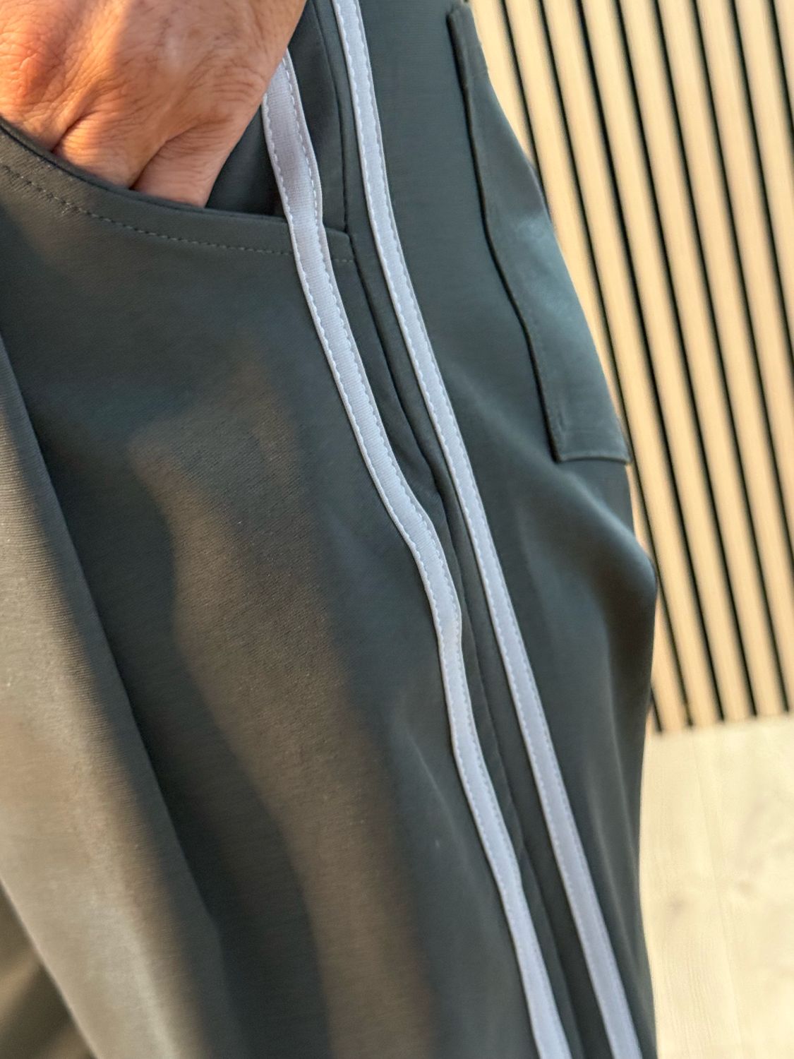 Sporty Striped Jogger - Khaki