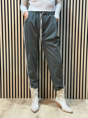 Sporty Striped Jogger - Khaki