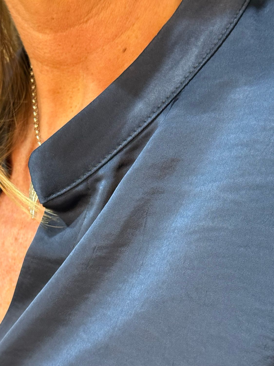 Chic V-Neck Top - Navy