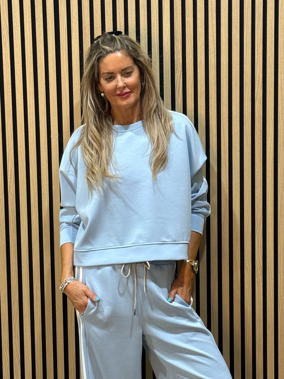 Stripe Detail Lounge Co-Ord Set Blue