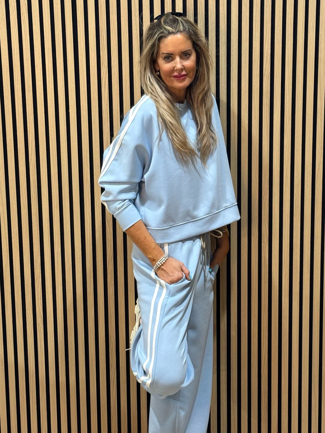 Stripe Detail Lounge Co-Ord Set Blue